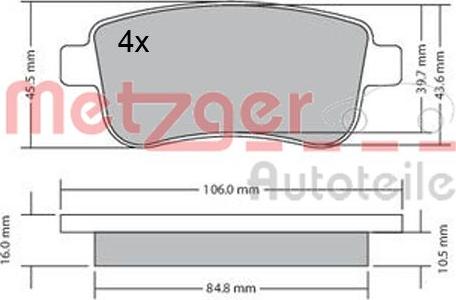 Metzger 1170300 - Əyləc altlığı dəsti, əyləc diski furqanavto.az