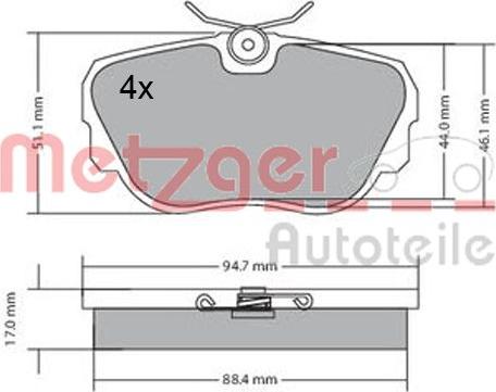 Metzger 1170316 - Əyləc altlığı dəsti, əyləc diski furqanavto.az