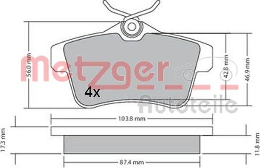 Metzger 1170335 - Əyləc altlığı dəsti, əyləc diski furqanavto.az