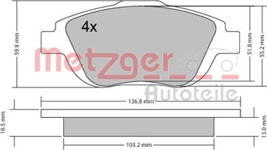 Metzger 1170326 - Əyləc altlığı dəsti, əyləc diski furqanavto.az