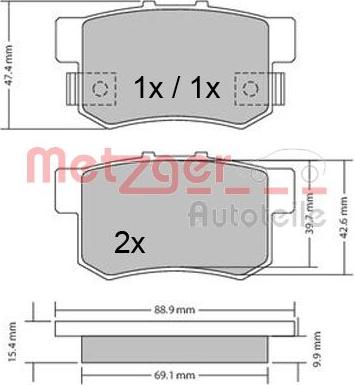 Metzger 1170328 - Əyləc altlığı dəsti, əyləc diski furqanavto.az