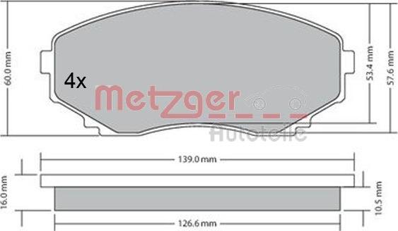 Metzger 1170375 - Əyləc altlığı dəsti, əyləc diski furqanavto.az