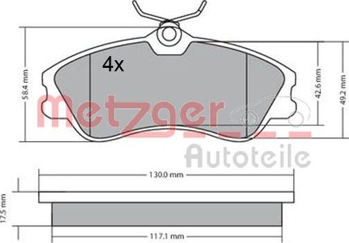 Metzger 1170377 - Əyləc altlığı dəsti, əyləc diski furqanavto.az