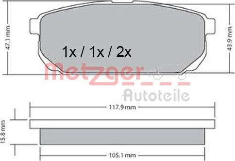 Metzger 1170298 - Əyləc altlığı dəsti, əyləc diski furqanavto.az