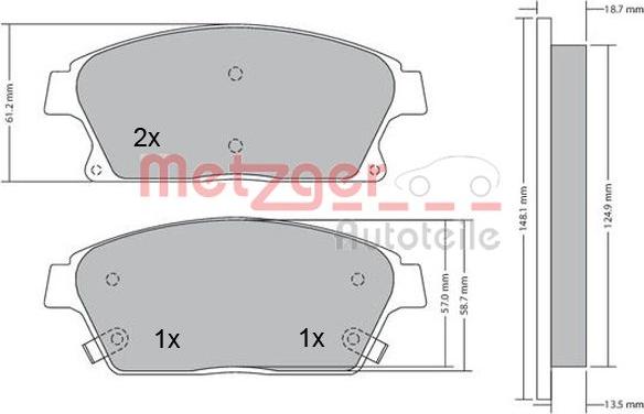 Metzger 1170292 - Əyləc altlığı dəsti, əyləc diski furqanavto.az