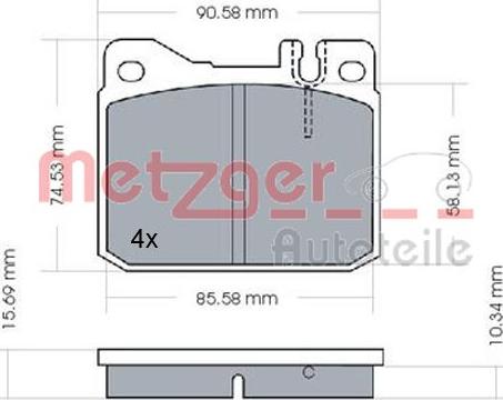 Metzger 1170244 - Əyləc altlığı dəsti, əyləc diski furqanavto.az