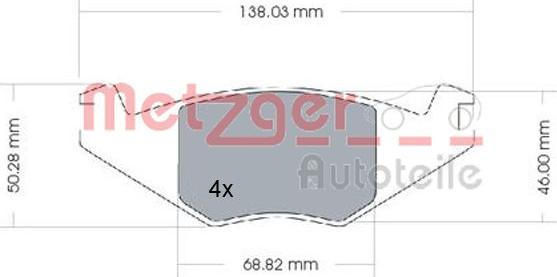 Metzger 1170257 - Əyləc altlığı dəsti, əyləc diski furqanavto.az