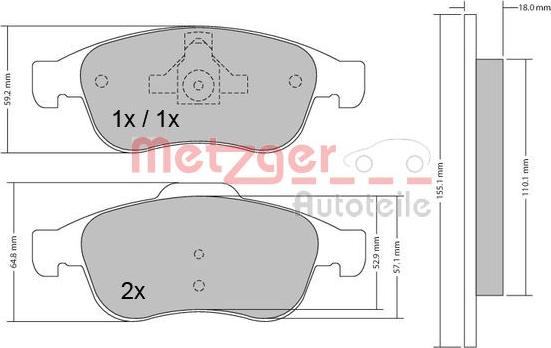 Metzger 1170265 - Əyləc altlığı dəsti, əyləc diski furqanavto.az