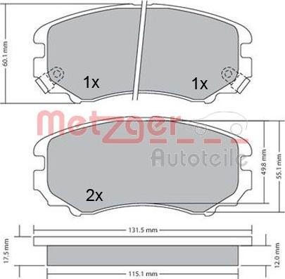 Metzger 1170262 - Əyləc altlığı dəsti, əyləc diski furqanavto.az