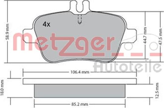 Metzger 1170204 - Əyləc altlığı dəsti, əyləc diski furqanavto.az