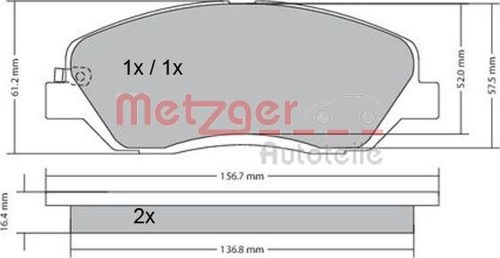 Metzger 1170205 - Əyləc altlığı dəsti, əyləc diski furqanavto.az