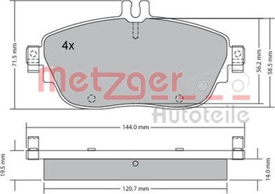 Metzger 1170215 - Əyləc altlığı dəsti, əyləc diski furqanavto.az