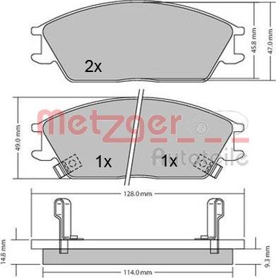 Metzger 1170224 - Əyləc altlığı dəsti, əyləc diski furqanavto.az