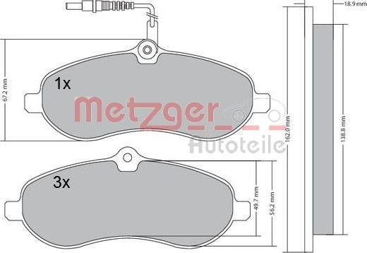 Metzger 1170228 - Əyləc altlığı dəsti, əyləc diski furqanavto.az