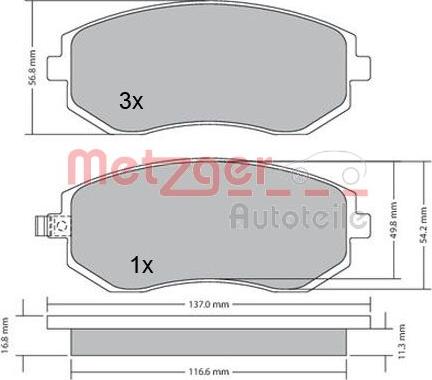 Metzger 1170275 - Əyləc altlığı dəsti, əyləc diski furqanavto.az