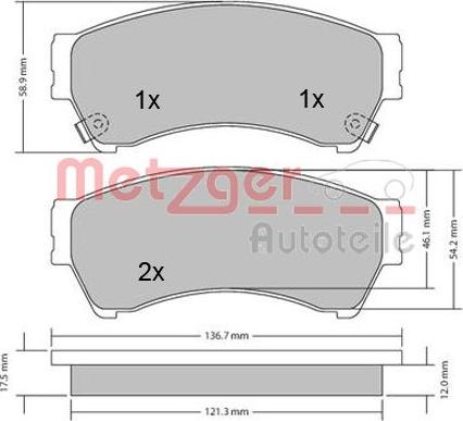 Metzger 1170270 - Əyləc altlığı dəsti, əyləc diski furqanavto.az