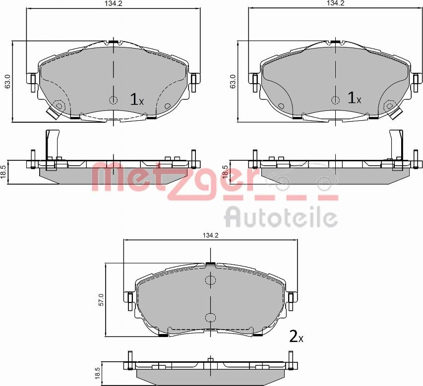 Metzger 1170797 - Əyləc altlığı dəsti, əyləc diski furqanavto.az