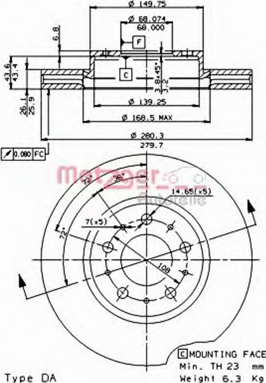 Metzger 24453V - Əyləc Diski furqanavto.az