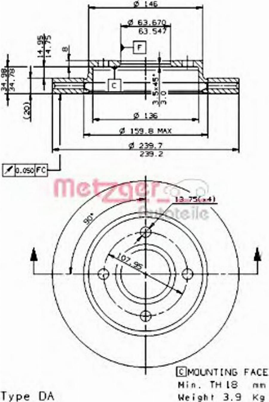 Metzger 24596E - Əyləc Diski furqanavto.az