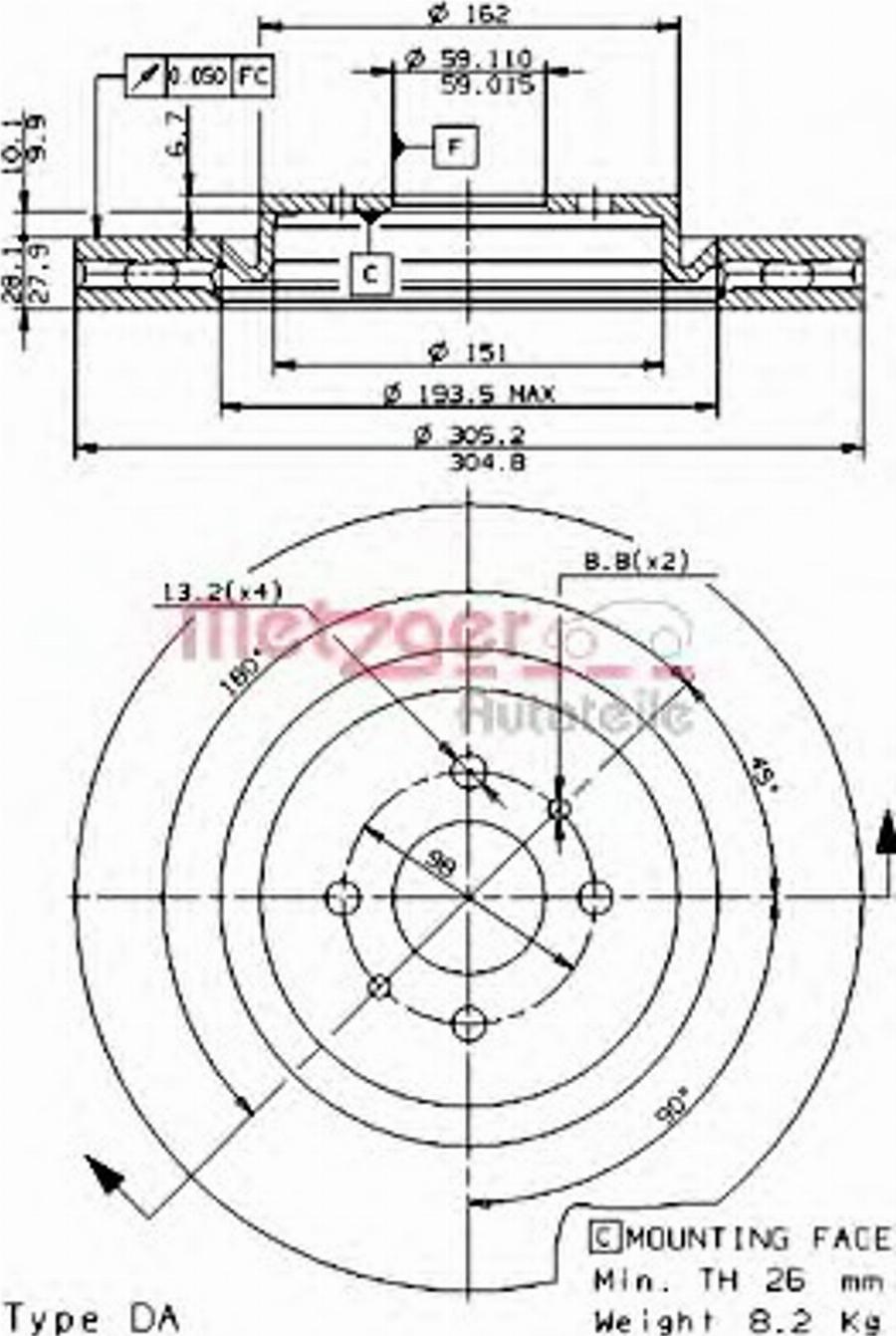 Metzger 24697V - Əyləc Diski furqanavto.az