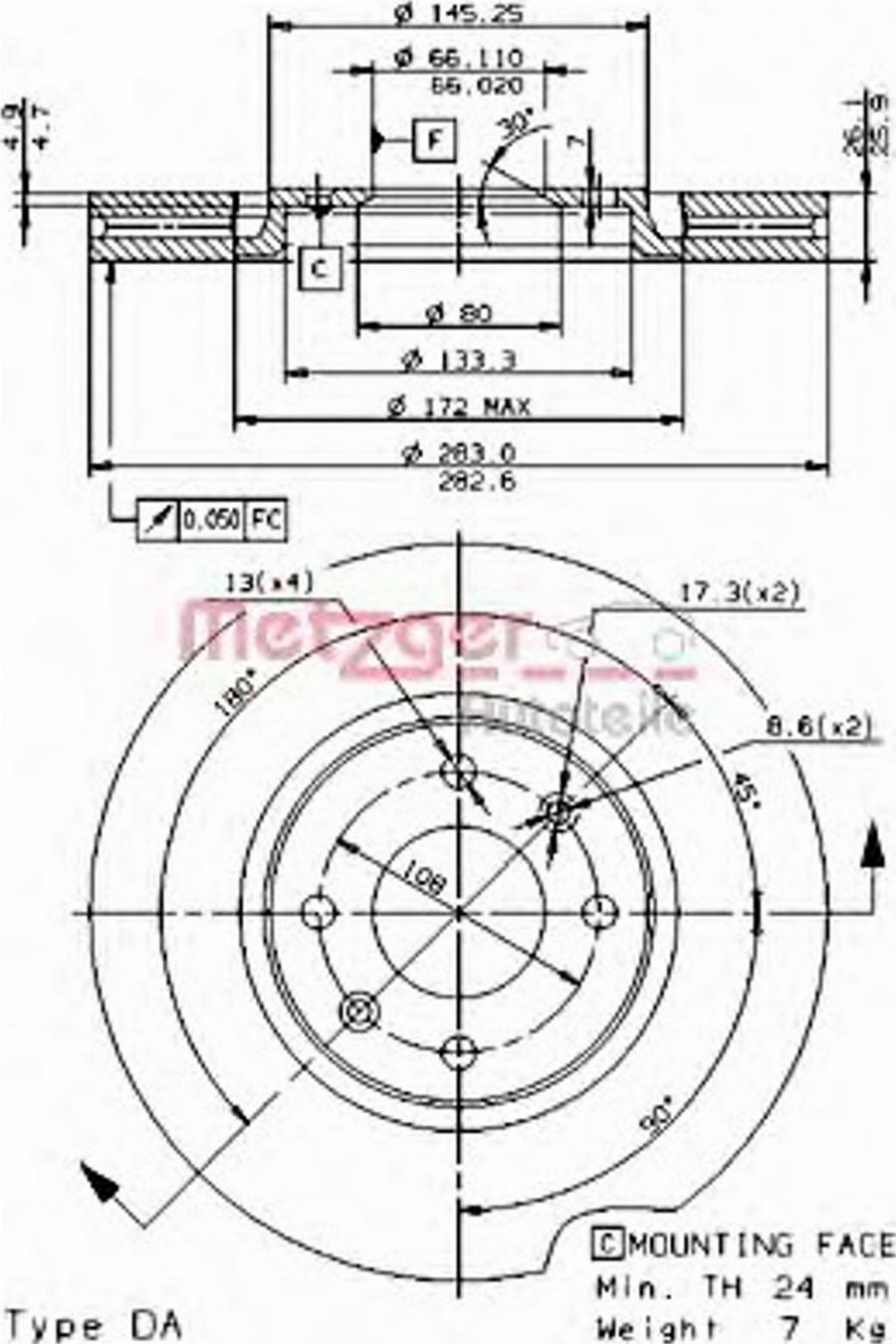 Metzger 24649E - Əyləc Diski furqanavto.az