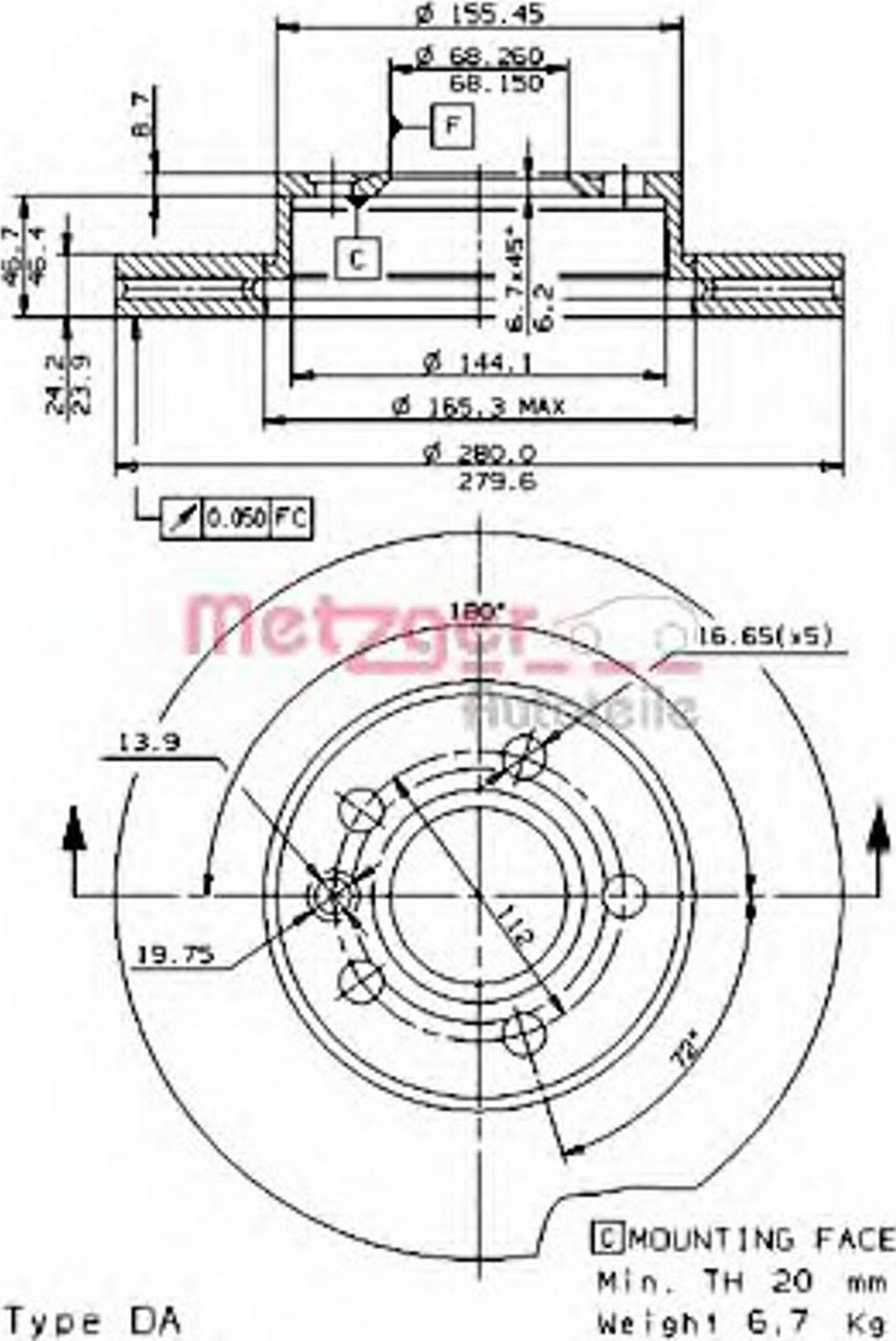 Metzger 24689E - Əyləc Diski furqanavto.az