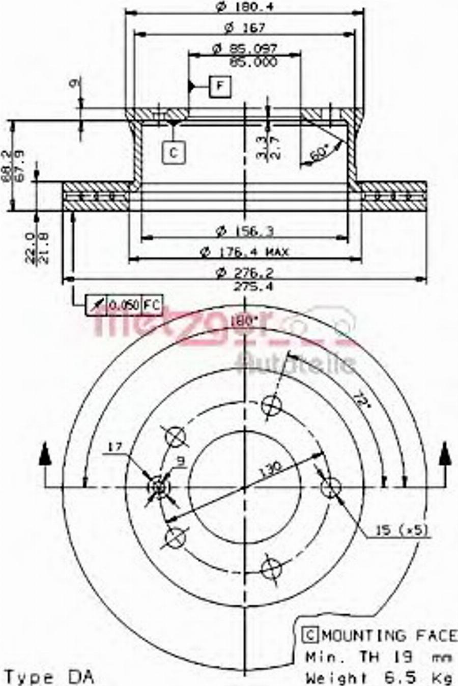 Metzger 24722 E - Əyləc Diski furqanavto.az