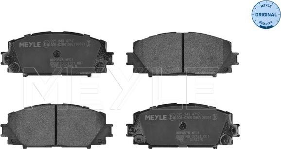 Meyle 025 243 4717 - Əyləc altlığı dəsti, əyləc diski furqanavto.az