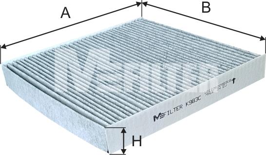 Mfilter K 983C - Filtr, daxili hava furqanavto.az