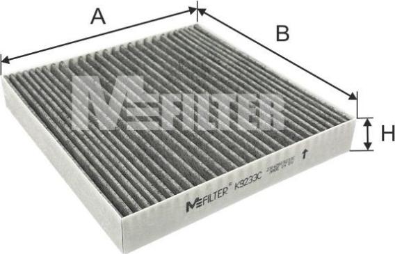 Mfilter K 9233C - Filtr, daxili hava furqanavto.az