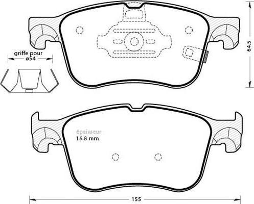 Japanparts PA0354MK - Əyləc altlığı dəsti, əyləc diski furqanavto.az