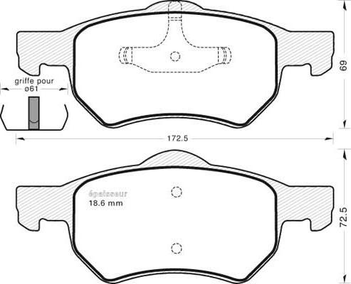 Japanparts PA096P - Əyləc altlığı dəsti, əyləc diski furqanavto.az