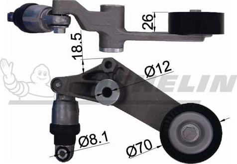 MICHELIN EngineParts SMAMP06304 - Kəmər Dartıcı, v-yivli kəmər furqanavto.az