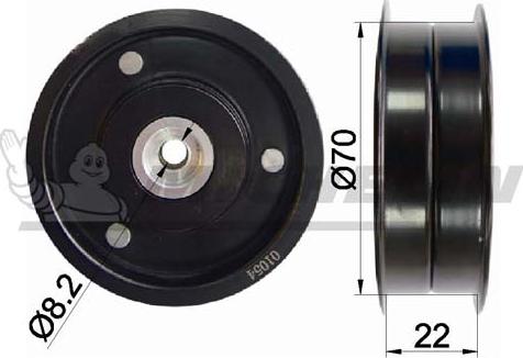 MICHELIN EngineParts SMAMP01054 - Yönləndirmə / Bələdçi Kasnağı, v-yivli kəmər furqanavto.az