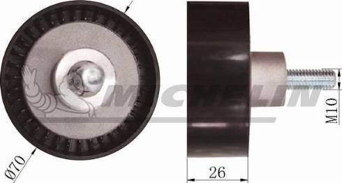 MICHELIN EngineParts SMAMP01301 - Yönləndirmə / Bələdçi Kasnağı, v-yivli kəmər furqanavto.az