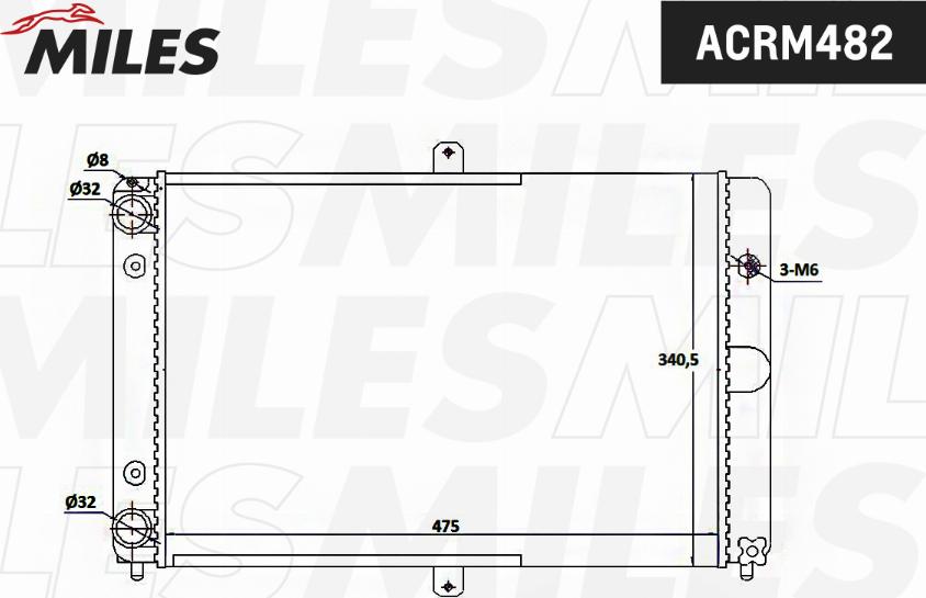 Miles ACRM482 - Radiator, mühərrikin soyudulması furqanavto.az