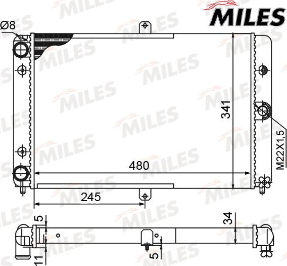 Miles ACRM574 - Radiator, mühərrikin soyudulması furqanavto.az