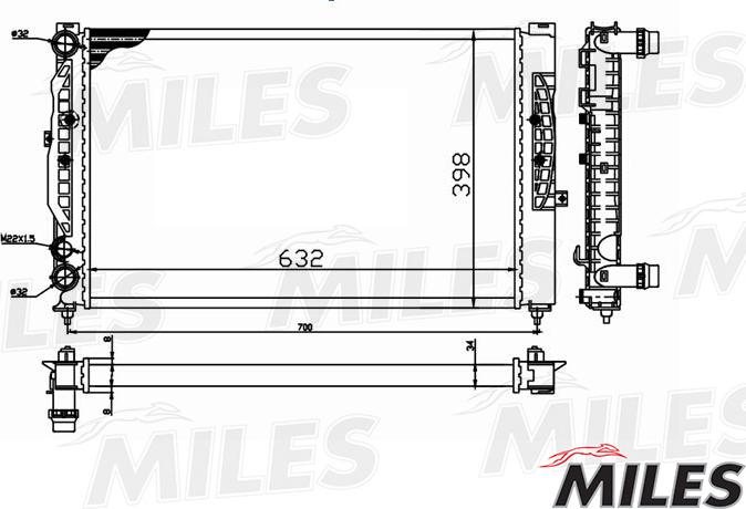 Miles ACRM056 - Radiator, mühərrikin soyudulması furqanavto.az