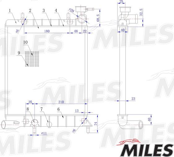 Miles ACRM007 - Radiator, mühərrikin soyudulması furqanavto.az