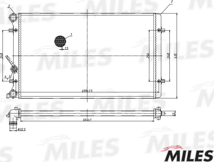 Miles ACRM016 - Radiator, mühərrikin soyudulması furqanavto.az