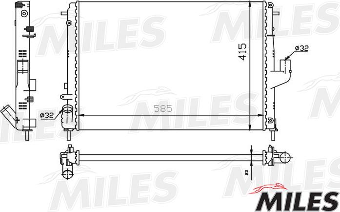 Miles ACRM037 - Radiator, mühərrikin soyudulması furqanavto.az