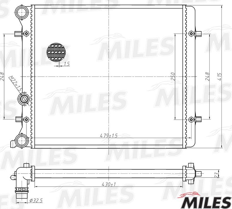 Miles ACRM164 - Radiator, mühərrikin soyudulması furqanavto.az