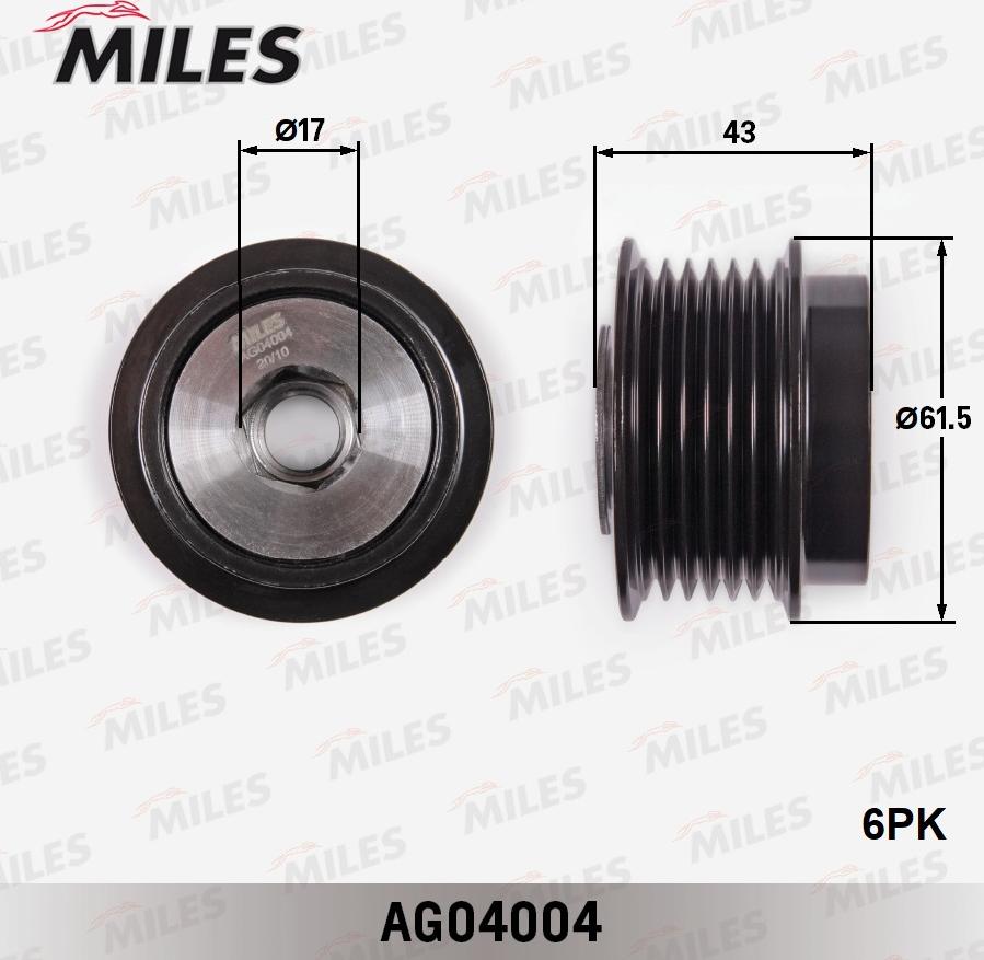 Miles AG04004 - Kasnak, alternator, sərbəst dönərli mufta furqanavto.az