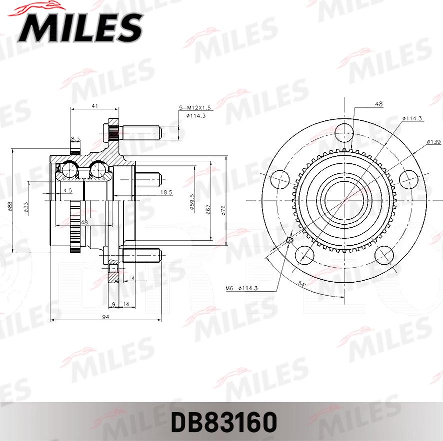 Miles DB83160 - Təkər qovşağı, podşipnik dəsti furqanavto.az