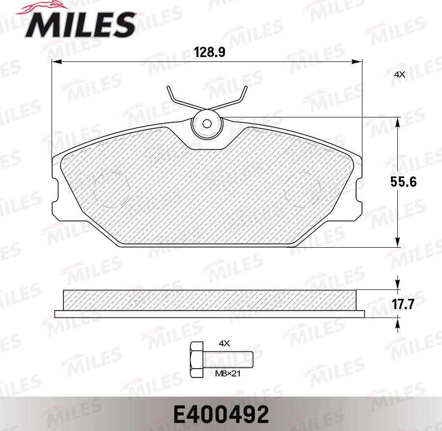 Miles E400492 - Əyləc altlığı dəsti, əyləc diski furqanavto.az