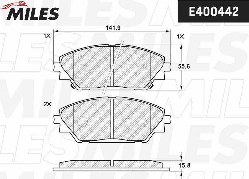 Miles E400442 - Əyləc altlığı dəsti, əyləc diski furqanavto.az