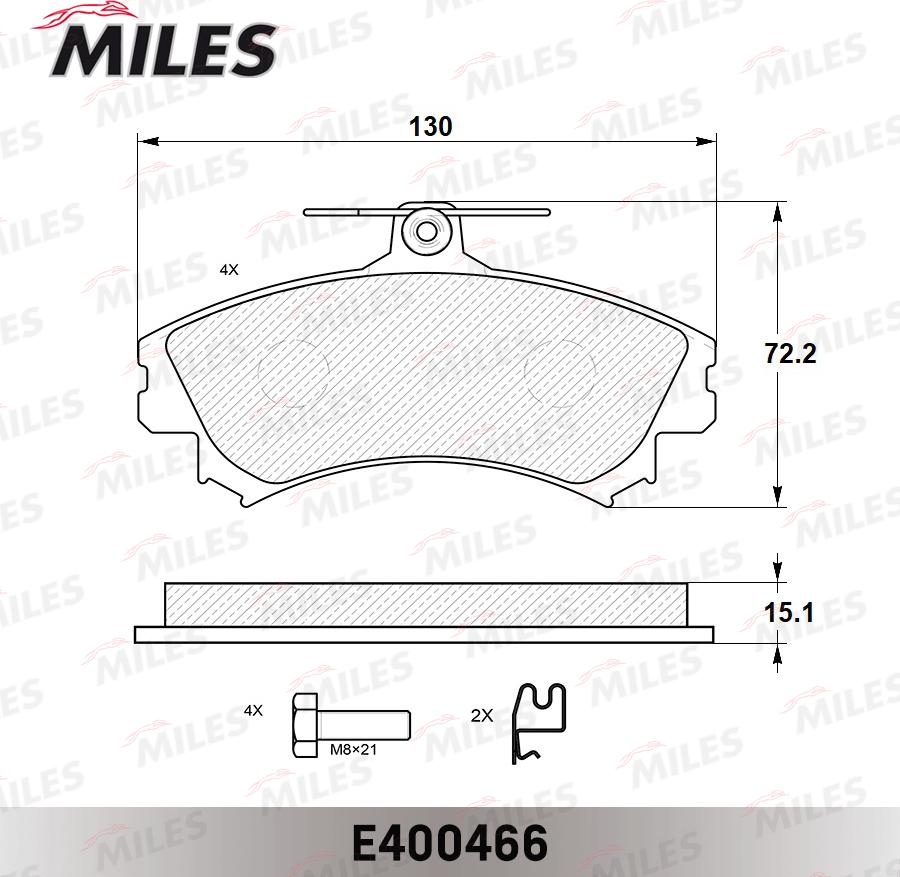 Miles E400466 - Əyləc altlığı dəsti, əyləc diski furqanavto.az