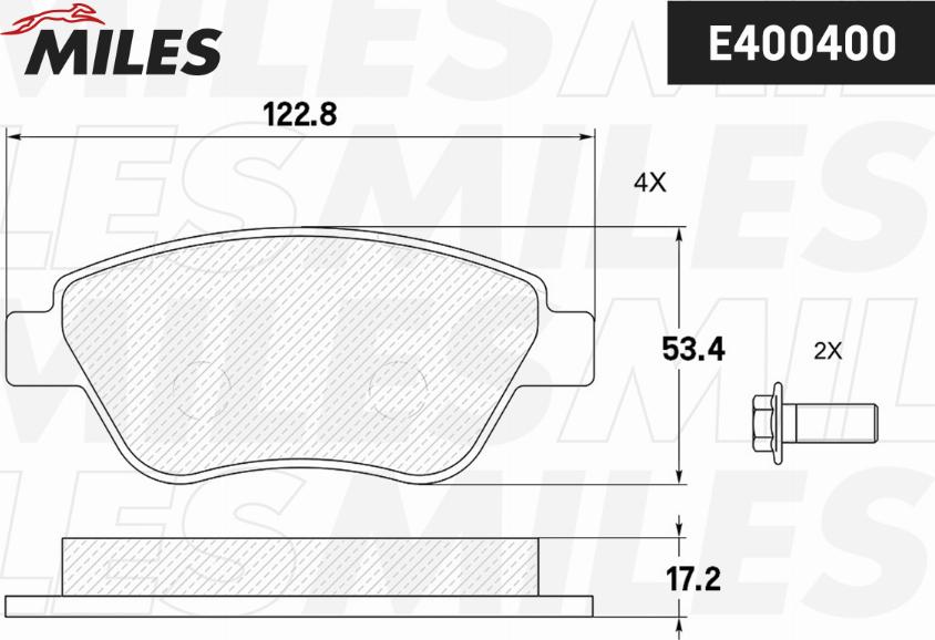 Miles E400400 - Əyləc altlığı dəsti, əyləc diski furqanavto.az