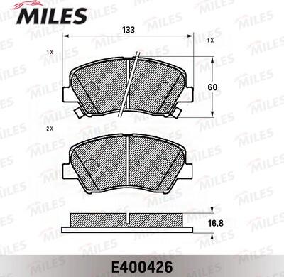 Miles E400426 - Əyləc altlığı dəsti, əyləc diski furqanavto.az