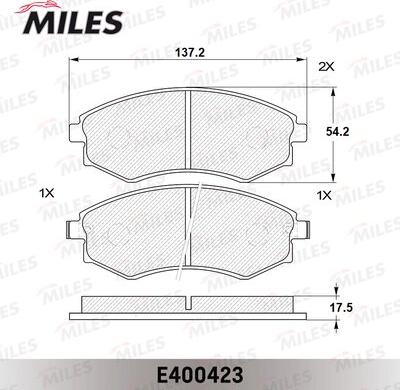 Miles E400423 - Əyləc altlığı dəsti, əyləc diski furqanavto.az